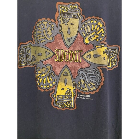 VTG 90s Sideout Single Stitch Surf Beach 2 Side Graphic T Shirt Mens XL USA Fade - Picture 6 of 16